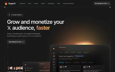 SuperX homepage (screenshot)