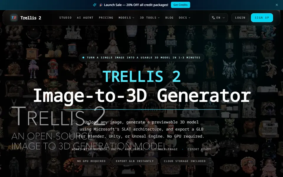 TRELLIS2 homepage (screenshot)