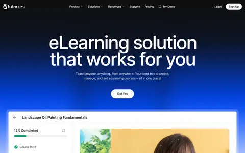 Tutor LMS homepage (screenshot)