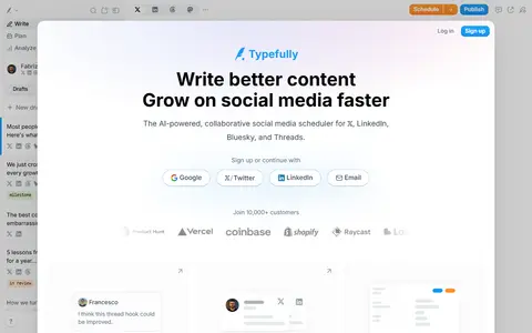 Typefully homepage (screenshot)