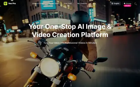 Veo Pro homepage (screenshot)