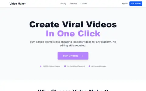 Video Maker homepage (screenshot)