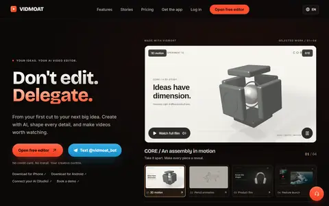 Vidmoat homepage (screenshot)