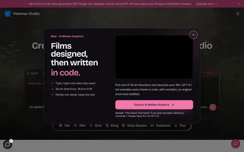 Viewmax homepage (screenshot)