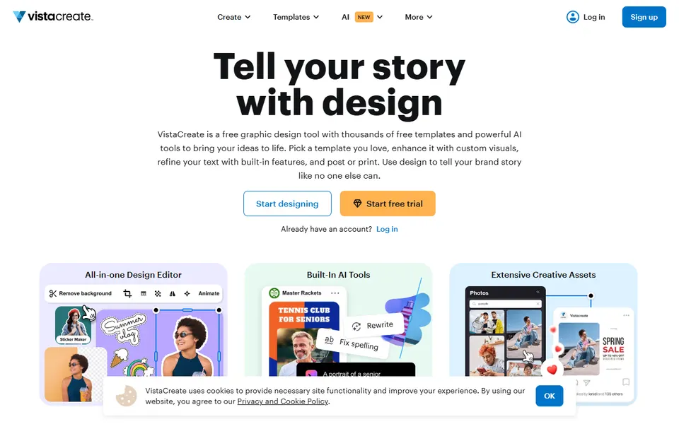 VistaCreate homepage (screenshot)