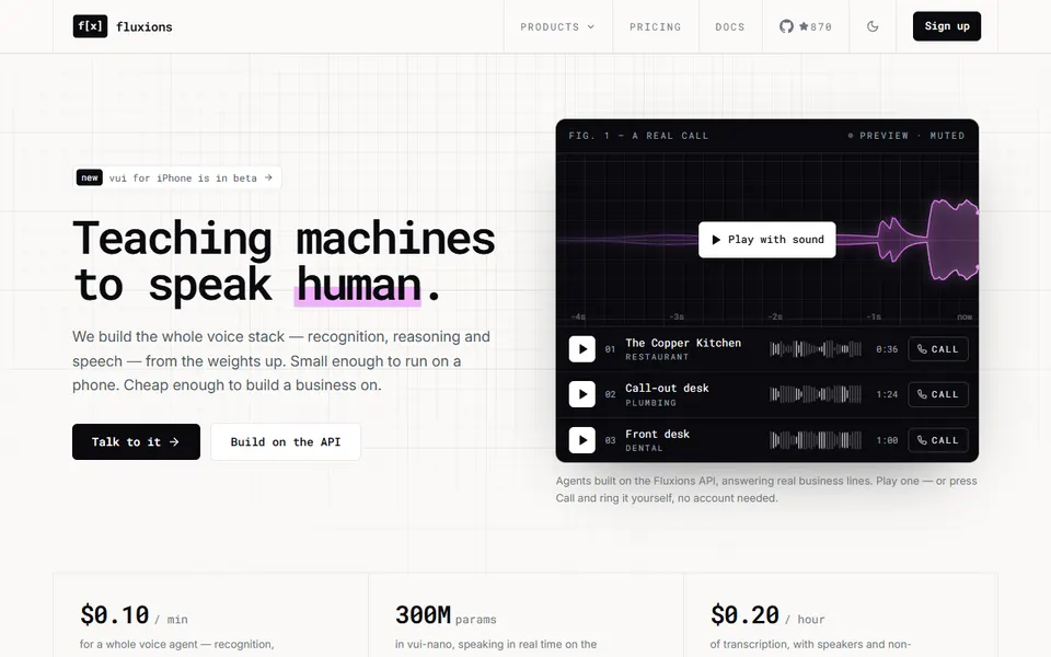 vui homepage (screenshot)