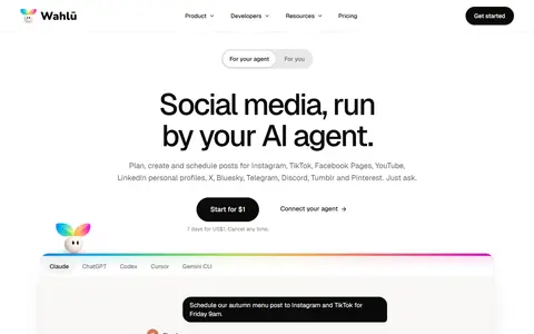 Wahlu homepage (screenshot)