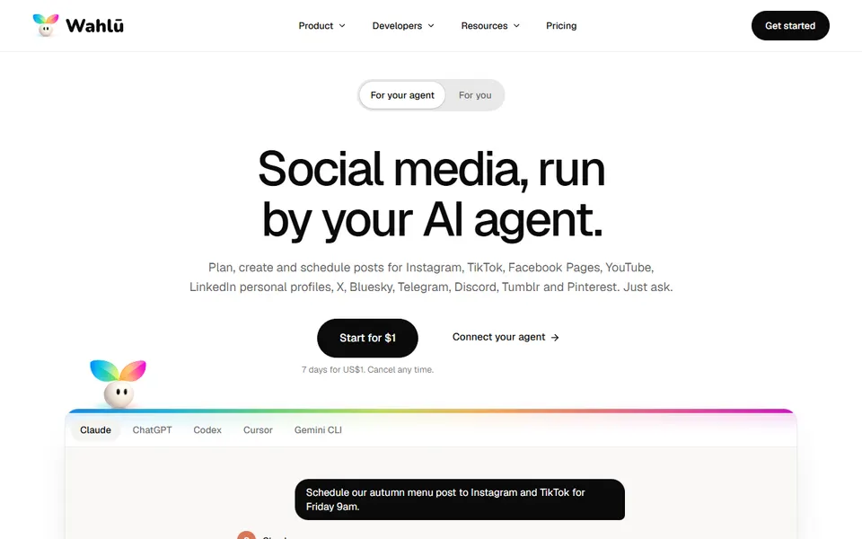 Wahlu homepage (screenshot)