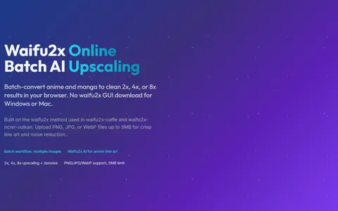 waifu2x.online homepage (screenshot)