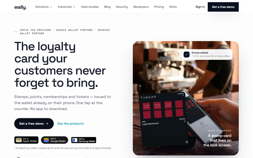 Wally homepage (screenshot)