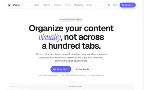 Wecrely homepage (screenshot)