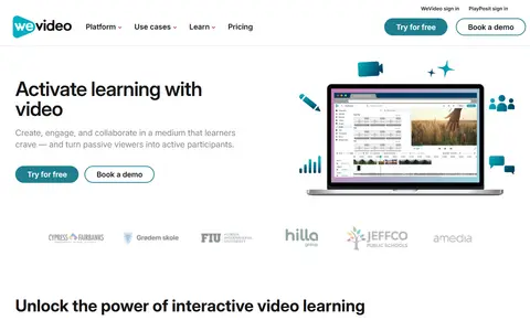 WeVideo homepage (screenshot)