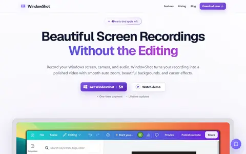 WindowShot homepage (screenshot)