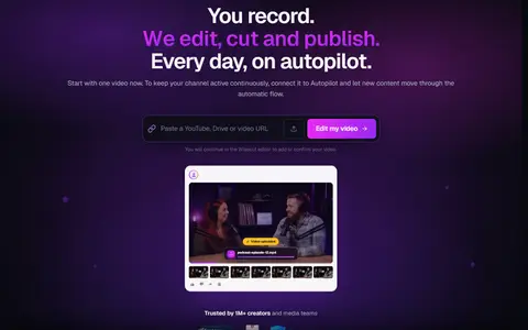Wisecut homepage (screenshot)