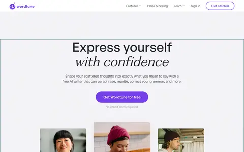 Wordtune homepage (screenshot)
