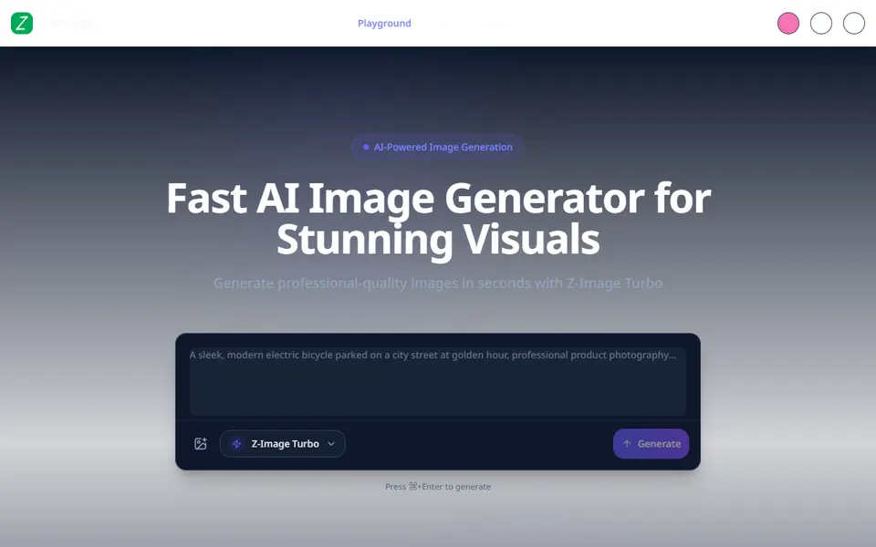 Z-Image homepage (screenshot)
