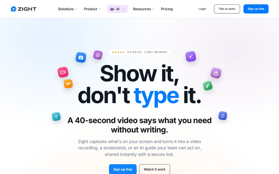 Zight homepage (screenshot)